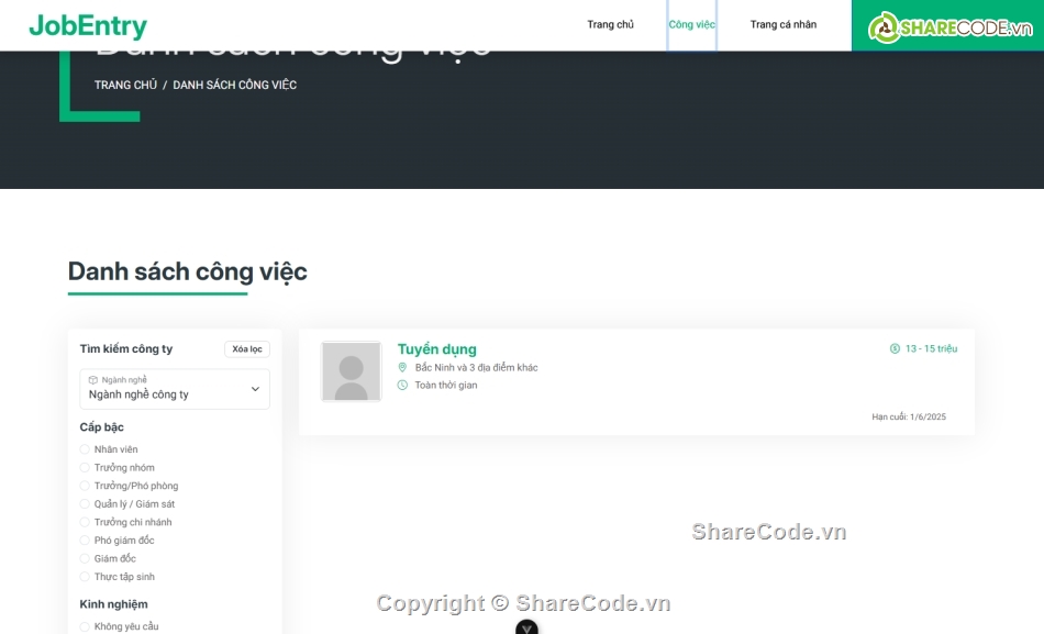 web,code web,Laravel,web việc làm,tìm việc,API